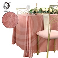Nappe carrée en polyester rose pour mariage, fête, hôtel, banquet, décoration d'événements