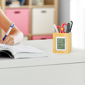 Led bút điện tử đồng hồ thời gian Lịch hiển thị kỹ thuật số penholder dlock bàn văn phòng phẩm dtorage Quà Tặng - Product Image 6