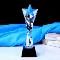 Trofeo de Cristal Transparente Hecho a Mano en China, con Logotipo Personalizado Grabado, Diseño Piramidal, para Deportes, Videojuegos y Moda, con Caja de Regalo, Venta al Por Mayor
