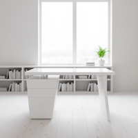 Bureau d'ordinateur en bois blanc brillant très vendu pour le bureau