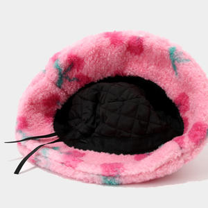 2025 nouveauté femmes mode impression motif <span class=keywords><strong>en</strong></span> peluche mignon seau chapeau hiver chaud décontracté fourrure pêcheur chapeau - Product Image 4