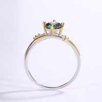 9 Fashion Bagues en Argent 925 Plaqué Or, Design Trajectoire Étoilée, avec Moissanite 1 carat, Passe le testeur de diamant, Bijoux en Moissanite Colorée pour Femme