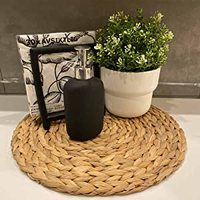 Sous-verres ronds décoratifs en jacinthe d'eau tressée et en rotin pour table à manger