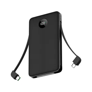 UUTEK RSQ3-L tresor de charge de cable integre 10000mAh ecran LCD charge rapide materiau de coque en simili cuir batterie