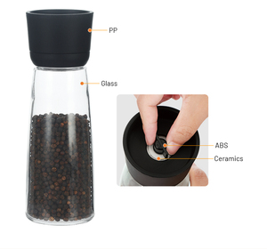 Haute qualité noir blanc maison bonne prise en main réglable en céramique manuel verre épices broyeur d'herbes bouteille <span class=keywords><strong>sel</strong></span> et poivre moulin - Product Image 2