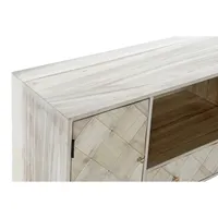 Meuble TV en pin paulownia 118x40x65 naturel