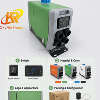 Chauffage diesel de stationnement haut de gamme OkyRie AX515V 5KW à quatre sorties, certifié CE ROHS, chauffage sûr pour camions longue portée, camping-cars et caravanes