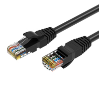 Cable Ethernet SFTP Cat7A Premium de 1M/1.5M/2M, Cable de Conexión de Red Blindado Negro de Cobre Puro Personalizado para Centro de Datos de Alta Velocidad