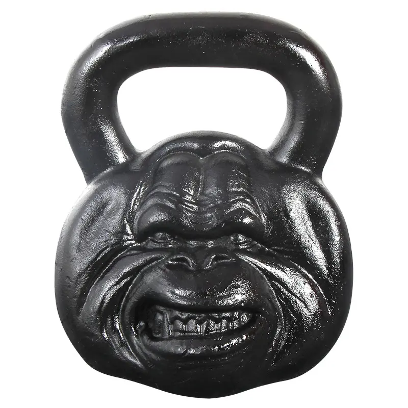 Gorilla Face Kettle Bell Custom Logo Made Cast Iron Black Monkey Head Kettlebells