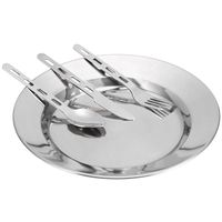 Couverts d'extérieur, vaisselle de Camping en acier inoxydable, sac à dos, cuillère en métal, fourchette, couteau