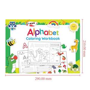 Livre d'autocollants à colorier pour la maternelle et la préscolaire, cahier d'exercices de traçage des lettres de l'alphabet et d'écriture manuscrite pour enfants - Product Image 1