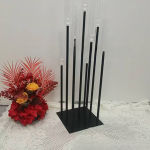 Bougeoirs en métal noir à 9 bras, candélabres <span class=keywords><strong>pour</strong></span> centre de table de <span class=keywords><strong>mariage</strong></span>, décoration, bougeoirs <span class=keywords><strong>pour</strong></span> <span class=keywords><strong>mariage</strong></span> - Product Image 6