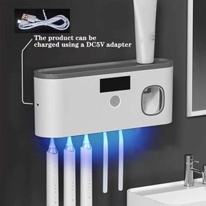 Wall Toothbrush Holder for Bathroom UV Toothbrush Organizer Toothpaste Dispenser USB Rechargeable 5 Slots Bathroom Supplies - Product Image 5