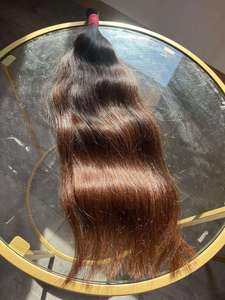 Mèches de cheveux humains bruns naturels pour enfants, texture ondulée douce, longues extensions de cheveux vierges pour tresses et salons - Product Image 5