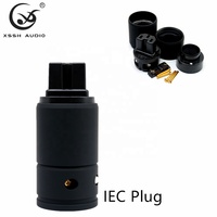 Konektor Daya Jack YIVO XSSH HIFI Audio Audiophile OEM Lapisan Tembaga Murni Berlapis Emas AC 2 Pin EU US Schuko Power Plug