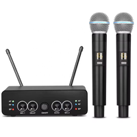 Voxfull R2 Microphone dynamique sans fil portable UHF professionnel à longue portée Micro 2 canaux