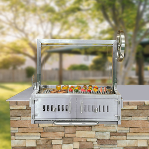 Parrilla <span class=keywords><strong>de</strong></span> carbón Santa María <span class=keywords><strong>de</strong></span> acero inoxidable integrada, barbacoa argentina <span class=keywords><strong>con</strong></span> altura ajustable, rostizador, parrilla en V 304, <span class=keywords><strong>cocina</strong></span> exterior - Product Image 5