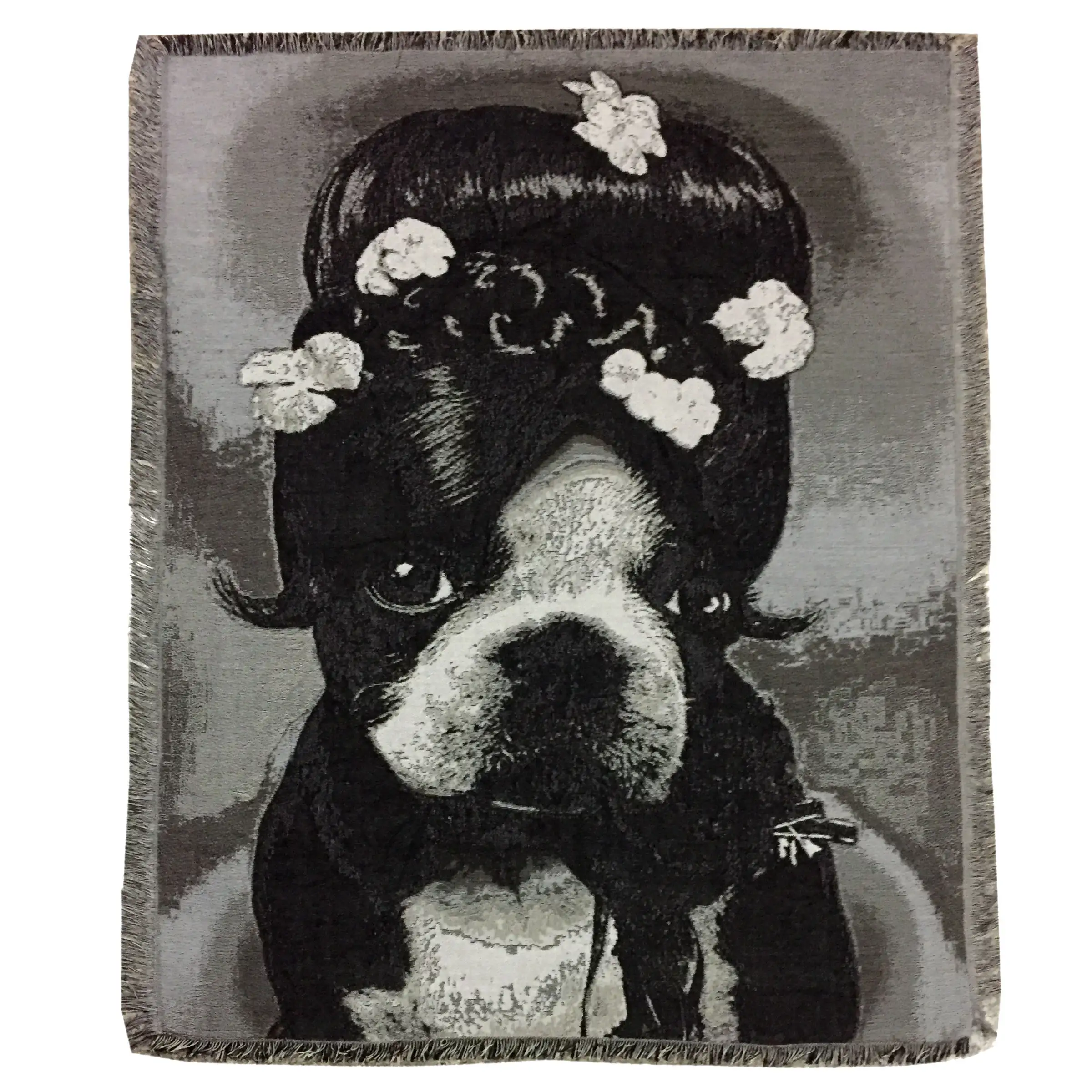 Promotional Products High Quality Customization Christmas Dogs Animal Woven Blanket Tapestry