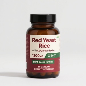 Capsules de levure de riz rouge à marque privée avec CoQ10, extrait naturel de levure de riz rouge, complément pour la santé cardiaque - Product Image 1