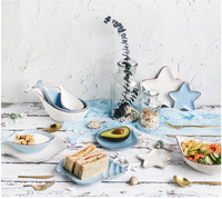 Assiette de luxe personnalisée de Style océan, cuisine de la maison, d'occasion, belle forme de début, assiette à dîner en céramique