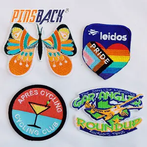 Design personalizado de bordado ferro em patches, preço de fábrica, roupas, bordados para chapéu, etiqueta, patches personalizados, com cartão de fundo