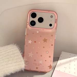 Coque pour iPhone 17 Pro Max, rose laser avec étoiles, grande fenêtre, protection intégrale, antichoc - Product Image 3