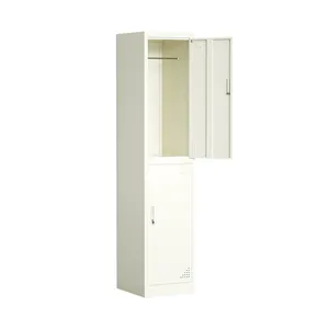 Compartments Easy Assembly Single 2 Door Locker Metal Cabinet Locker 2 Compartments Staff Gym Locker With Hanger