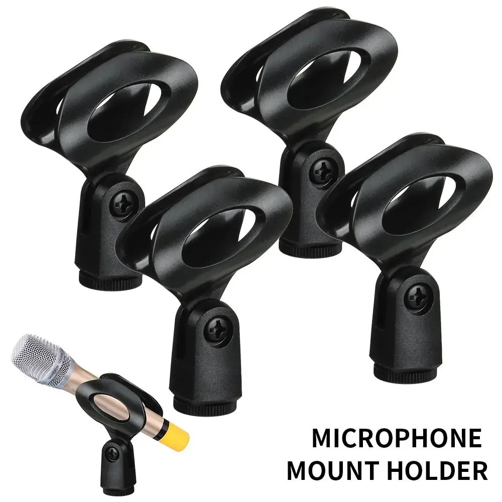 1/4 Pacote Universal Microfone Clipe para Shure Mic Mount Holder Handheld Sem Fio/Mic Rotatable Suporte Durável Clipe