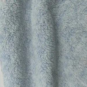 Özel renk 100% Polyester Arctic kadife Sherpa boyama uzun kazık peluş kumaş