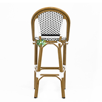 Tabourets de bar en aluminium aspect bambou, style rotin français, pour l'extérieur (E200779 Bar)