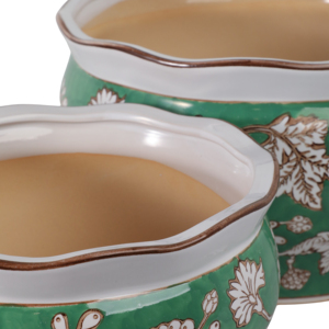 Vasi per Fiori in Ceramica con Design Floreale Verde per Arredamento Interno ed Esterno - Product Image 5