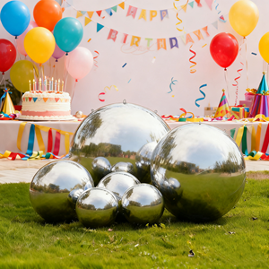 In Stock <b>Inflatable</b> Metallic Decorative Advertising Hanging Gold Sliver Mirror Pvc Sphere Ball Decoration Mirror Ball <b>Inflatable</b> - Product Image 1