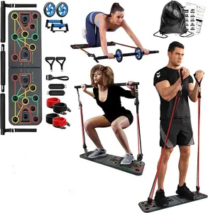 Wellshow Portable Multi-Function Foldable Home Gym Equipment Push-Up Board 20 Fitness Accessories