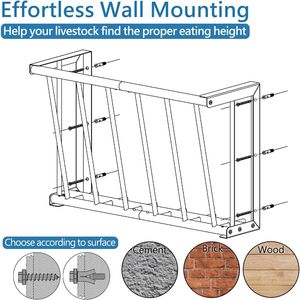 Nuevo Comedero de Metal para Heno 2 en 1 con Bandeja Desmontable para Pellets, Cesta Colgante Negra para Uso en Granjas de Cabras y Caballos - Product Image 3
