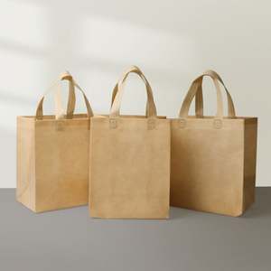 Promotion Sac fourre-tout en cuir de vachette non tissé écologique personnalisé, portable, réutilisable, prix raisonnable, logo personnalisé en plastique - Product Image 2