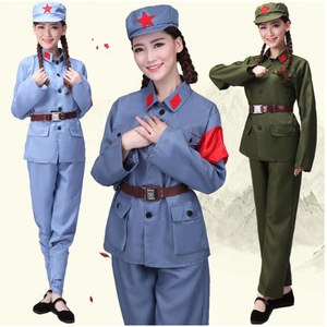 Costume de scène unisexe en coton Rouge Armée, bleu gris, vert armée - Product Image 1