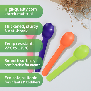 Utensilios de Almidón de Maíz Personalizables, Cuchara de Yogur Biodegradable de Almidón de Maíz, Cuchara de Helado Desechable Ecológica - Product Image 4