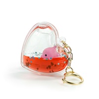 Porte-clés acrylique en forme de cœur personnalisé Porte-clés eau liquide flottant Aqua Porte-clés aquarium pour pendentif de sac