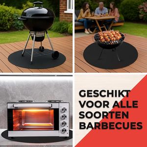 Tapis de barbecue rond à prix d'usine, réutilisable et facile à nettoyer, compatible avec les grils au charbon et plus encore - Product Image 2