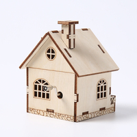 Puzzle 3D en bois en forme de maison, découpe laser écologique, modèle à construire soi-même, kit éducatif pour enfants, cadeaux