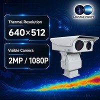 Caméra thermique PTZ multisensorielle longue portée avec détection d'incendie, capteur IR non refroidi, instrument d'observation extérieur pour forêts et fermes