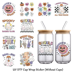 สติ๊กเกอร์ลายผีฮาโลวีน QT1494 แพ็ค 10 ชิ้น ฉลาก PVC แบบใช้ซ้ำได้สำหรับตกแต่งงานปาร์ตี้ - Product Image 2