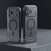Coque magnétique mate AI Button pour iPhone 17 18 Pro Max, antichoc avec airbag, finition givrée, protection de l'objectif de précision, anti-traces de doigts