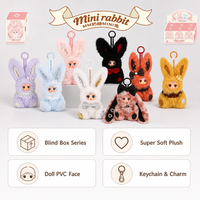 MM Sugar Baby Mini Rabbit Plush Blind Box Kawaii Bunny Keychain with PVC Face 8 Styles with 2 Hidden Surprise Gift Made in China