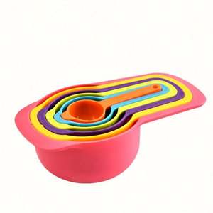 Juego de 6 Cucharas y Tazas Medidoras de Líquidos de Plástico PP Multicolor Arcoíris, Económicas y Ecológicas para la Cocina - Product Image 4