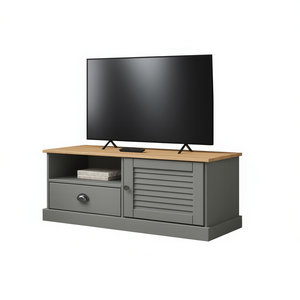 Mobile TV in legno massello di pino grigio 41,7x15,7x15,7 pollici con spazio per TV da 50-54 pollici - Product Image 1