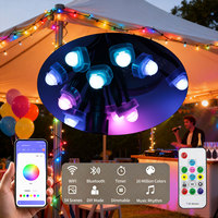Décorations de Noël, lumière LED à pixels 12V, lumière de maison intelligente et colorée avec télécommande, rechargeable, RGB, utilisation intérieure/extérieure