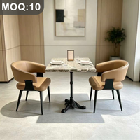 Personnalisation OEM ODM, chaises de salle à manger pliantes de luxe en pierre, métal et cuir, ensemble de 4 chaises et table pour restaurant, bar et centre commercial