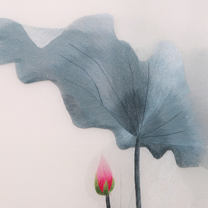 Cuadro Bordado de la Serie Lotus, Bordado de Suzhou, Patrón Floral, Rectangular, Decoración del Hogar, Producto Terminado, Paquete Individual - Product Image 3