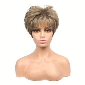 Peluca recta y rizada corta para <span class=keywords><strong>mujer</strong></span> europea americana, <span class=keywords><strong>pelo</strong></span> Bob esponjoso <span class=keywords><strong>Natural</strong></span> juvenil, gorro pequeño para la moda transfronteriza de <span class=keywords><strong>Amazon</strong></span> - Product Image 5